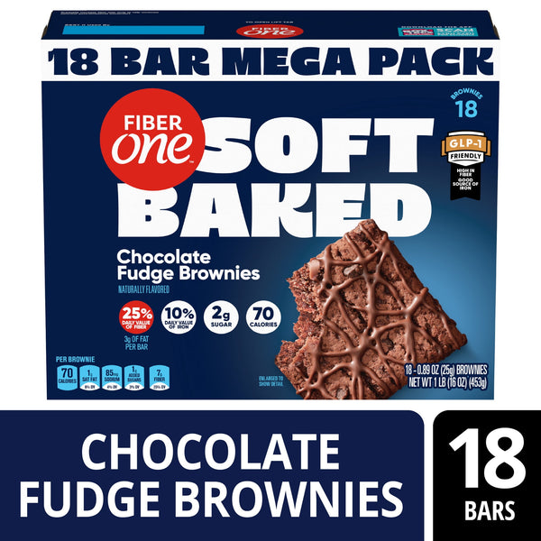 Fiber One Chocolate Fudge Brownies Fiber · Caramelos · 18 pzas · 454 g