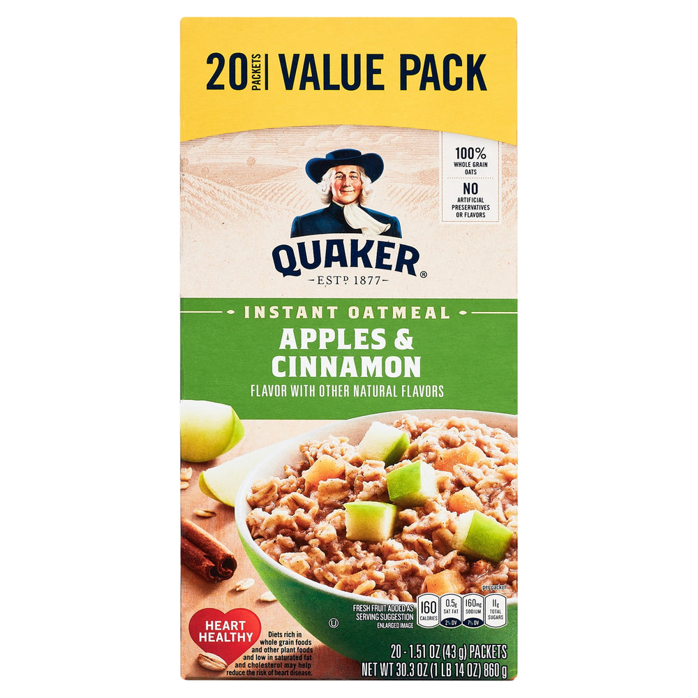 Quaker Apple & Cinnamon · Cereal · 20 sobres de 43 g