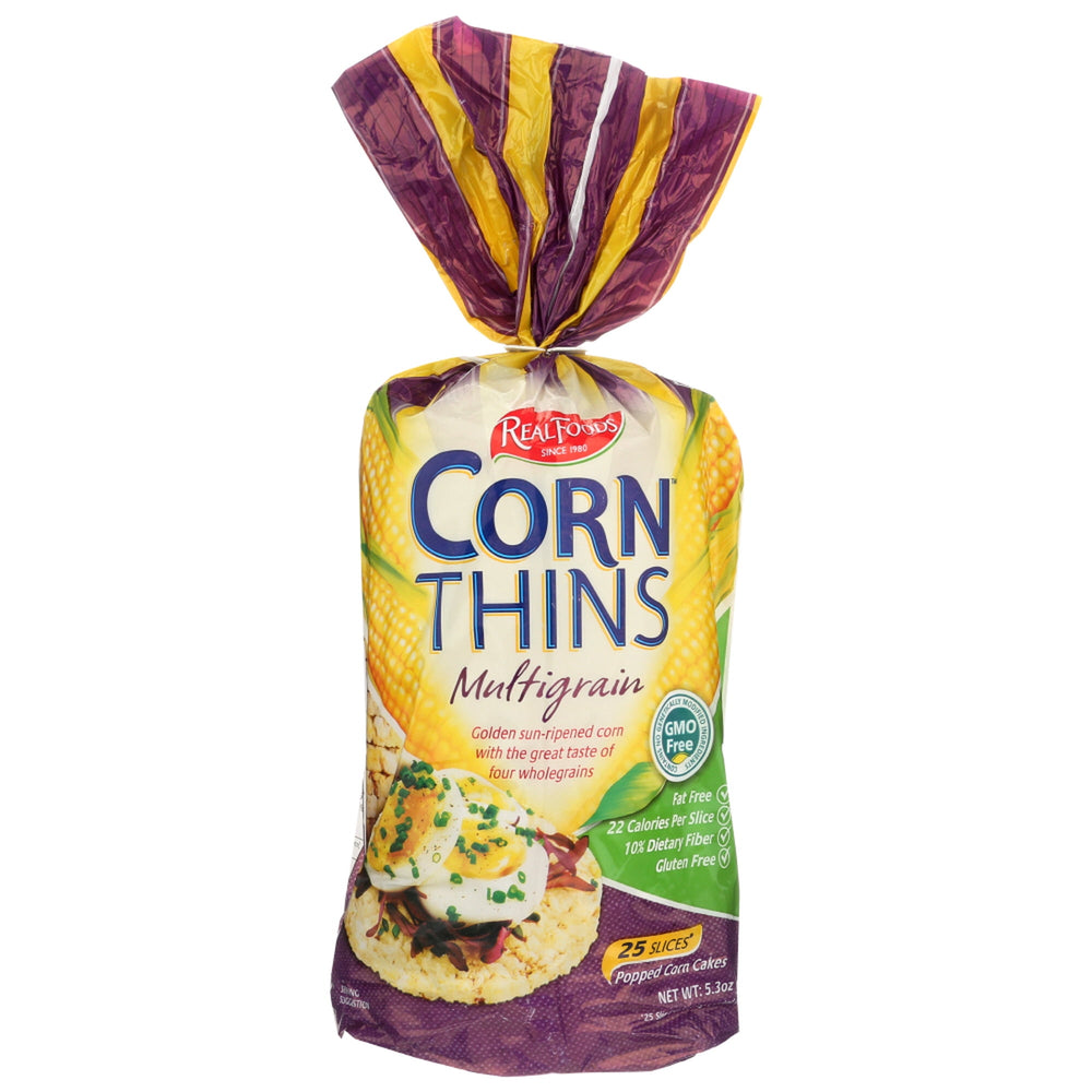 Real Foods Organic Corn Thins Multigrain · Palomitas · 150 g