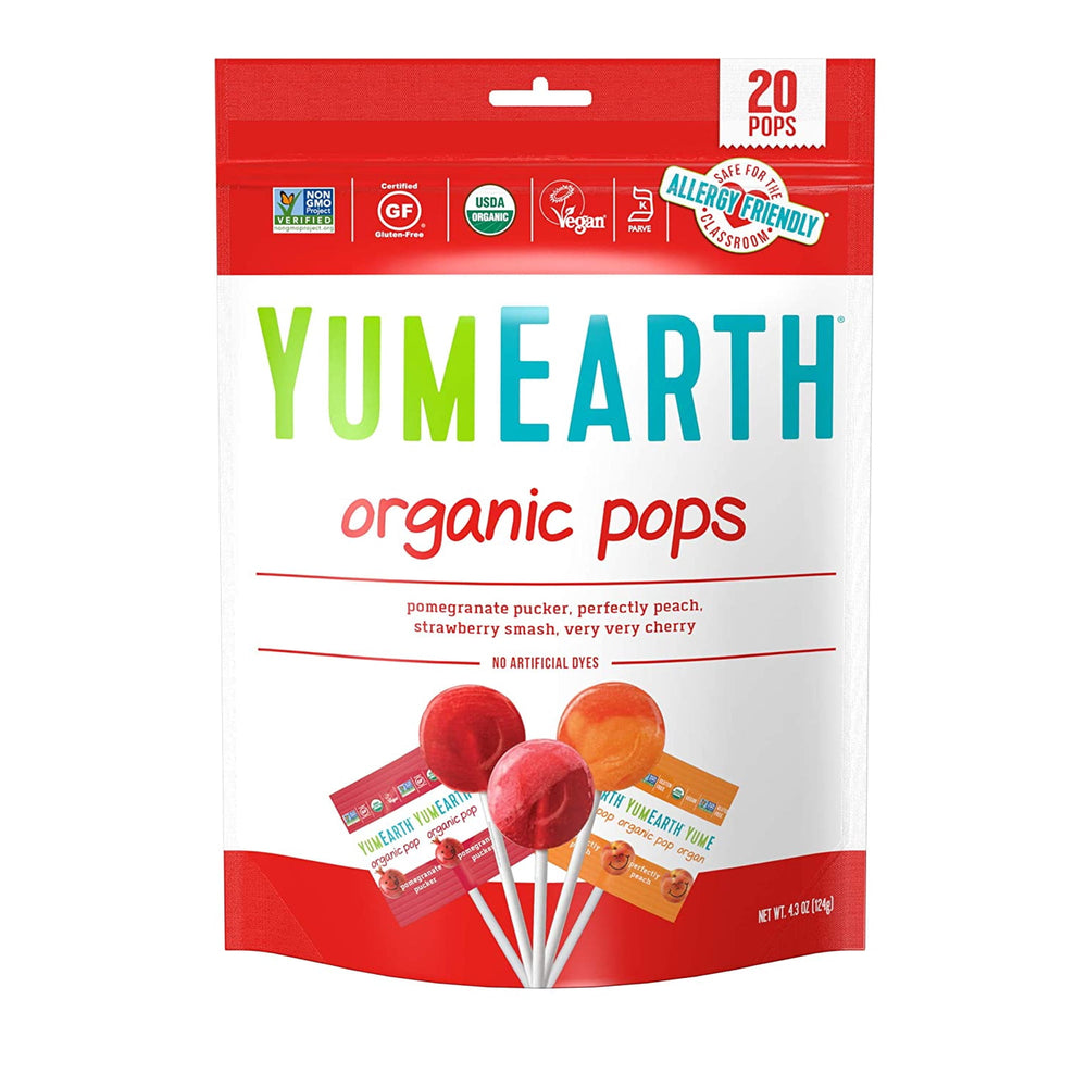 YumEarth Organic Fruit Pops Assorted · Caramelos · 20 pzas de 119 g