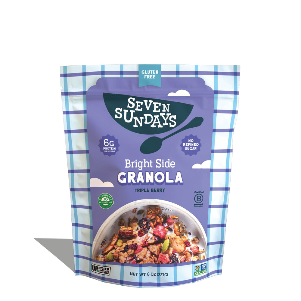 Seven Sundays Bright Side Triple Berry breakfast sin gluten · Granola · 227 g · bolsa