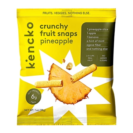 Kencko Pineapple Fruit Snaps Freeze Dried Fruit · Gomitas de fruta · 28 g · bolsa