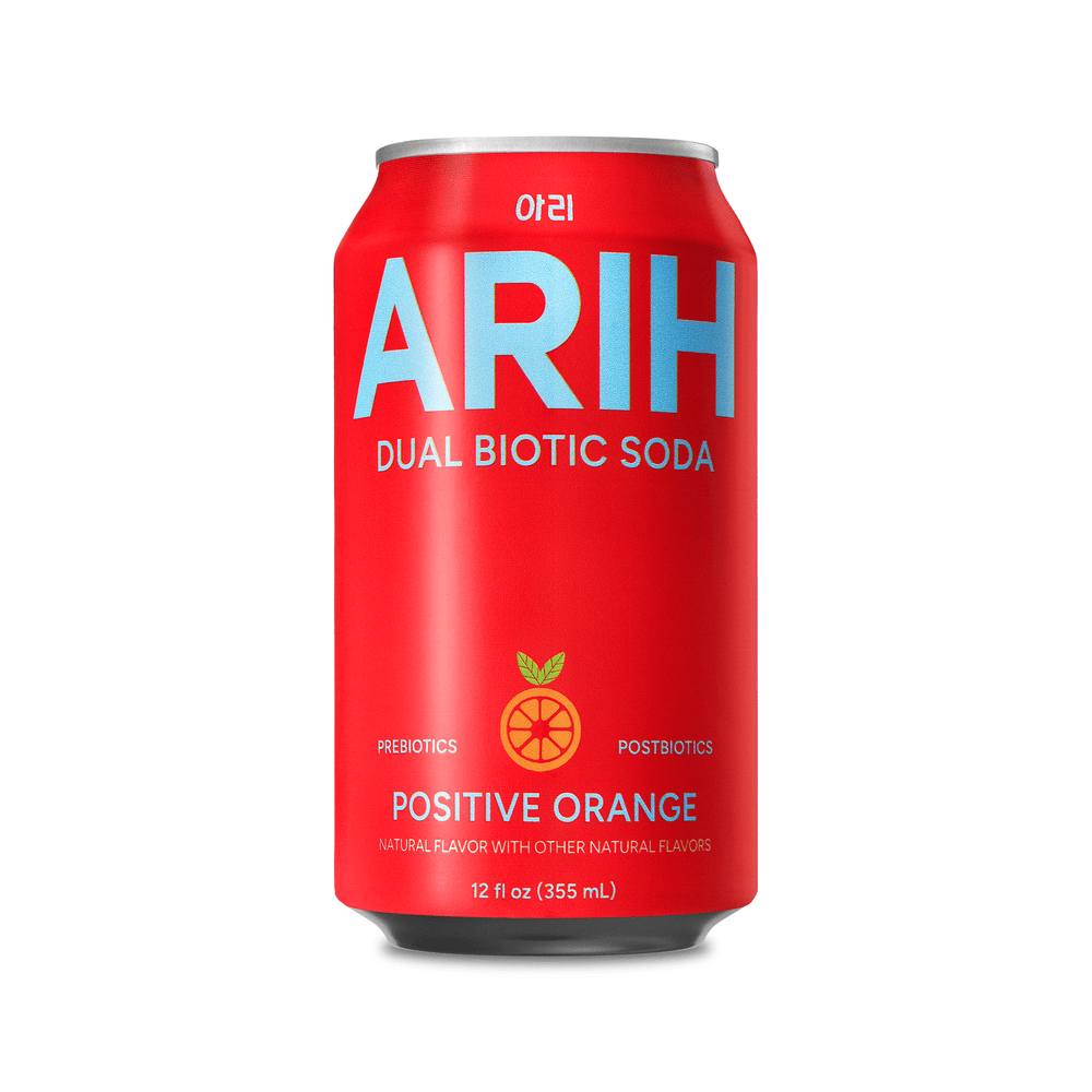 ARIH Dual Biotic Soda Functional Prebiotic and Postbiotic Positive Orange · Refresco · 355 ml