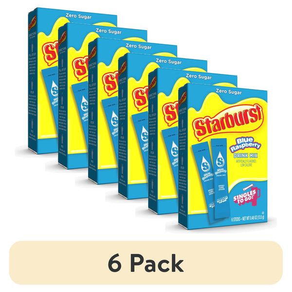 Starburst Blue Raspberry Zero Sugar · Polvo para agua · 6 pack