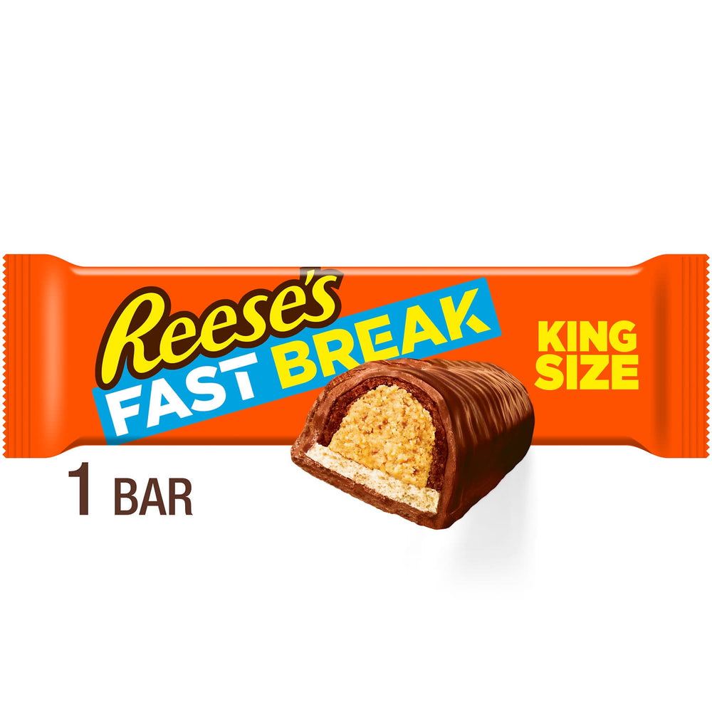Reese's Fast Break Chocolate Peanut Butter and Nougat · Caramelos · 99 g · tamaño king