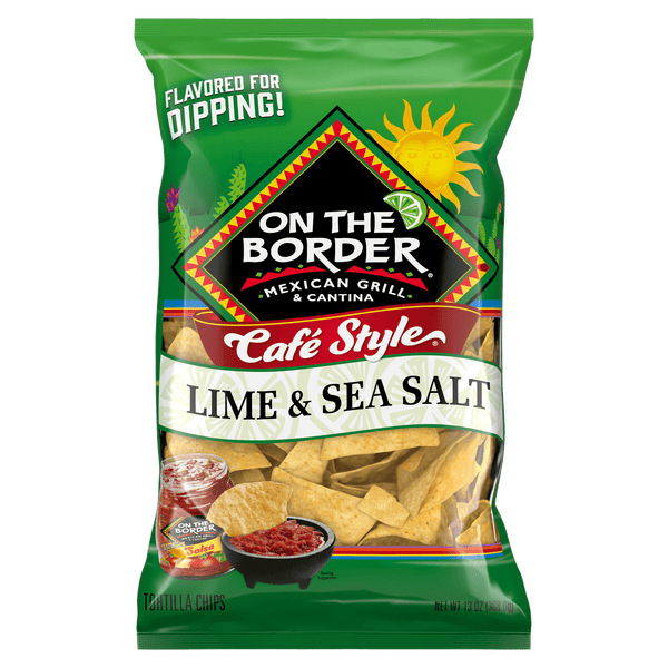 On The Border Lime & Sea Salt Cafe Style · Totopos · 369 g · bolsa