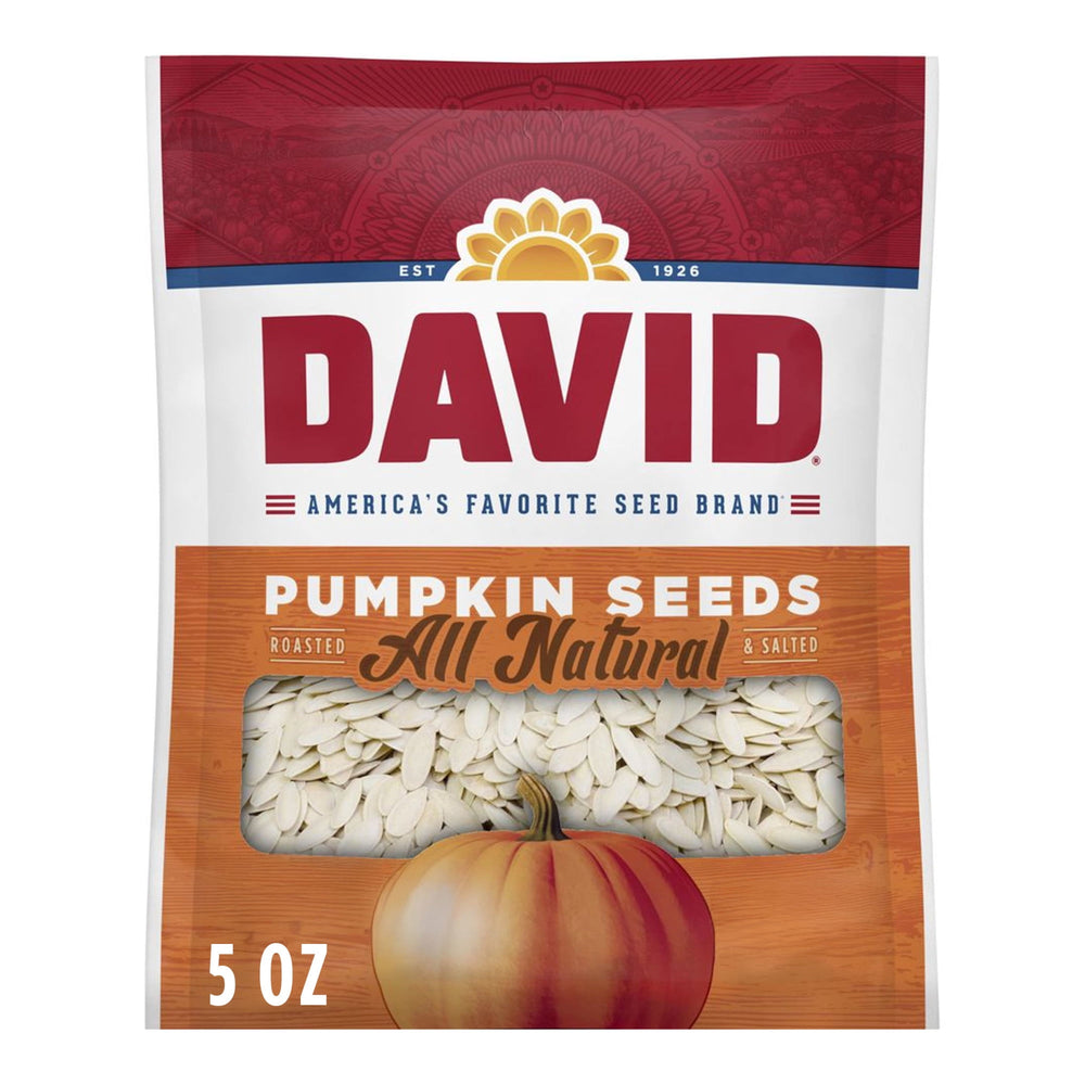 DAVID All Natural Pumpkin Seeds · Nueces · 142 g