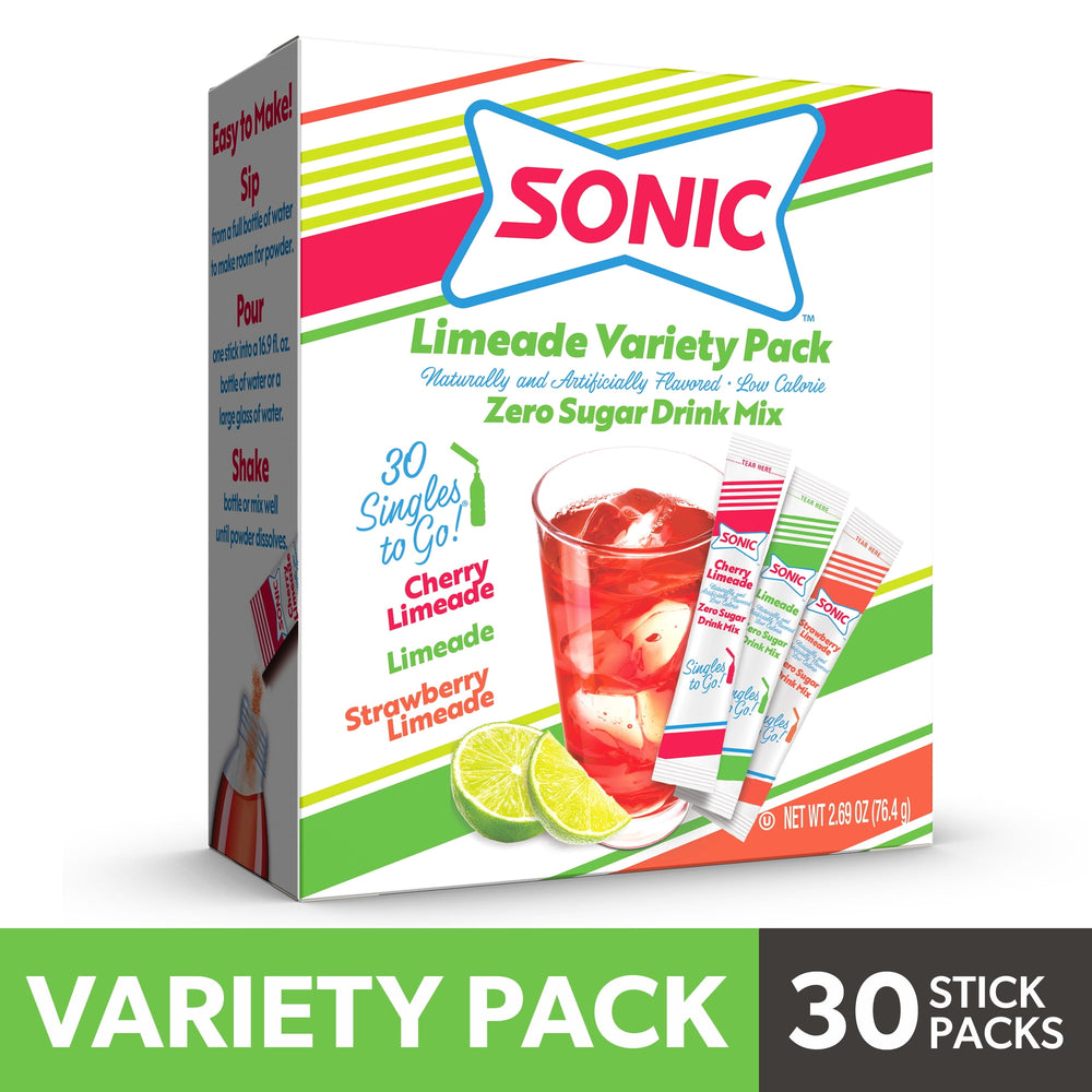 Sonic Limeade Variety Zero Sugar · Polvo para agua · 30 pzas