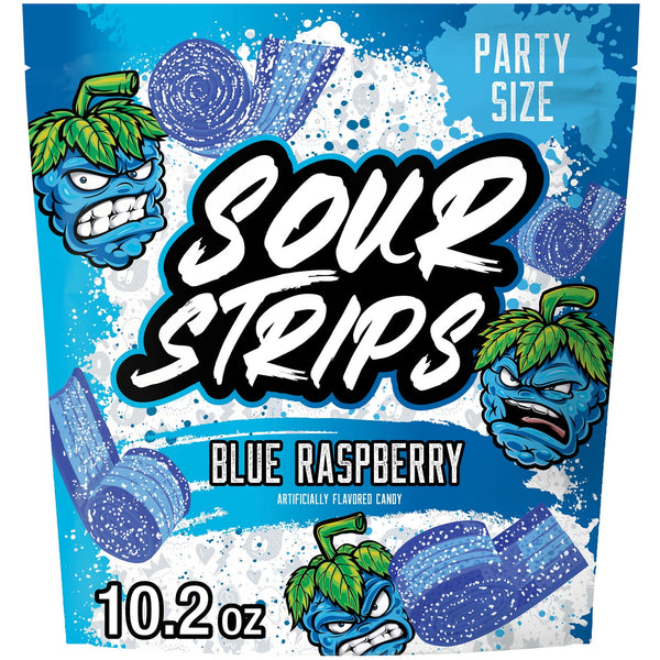 SOUR STRIPS Blue Raspberry Party · Caramelos · 289 g · bolsa