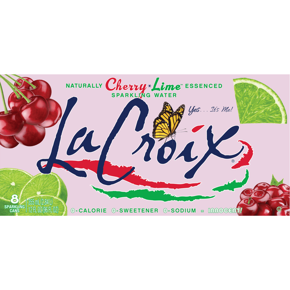 LaCroix Cherry Lime · Agua mineral · 8 latas de 340 g