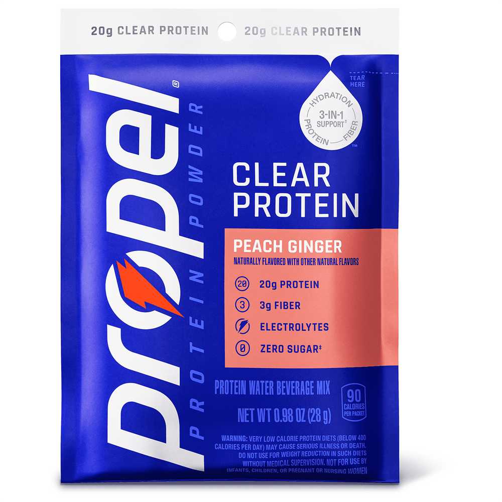 Propel Clear Protein Powder Peach Ginger · Bebida · 5 porciones de 20 g