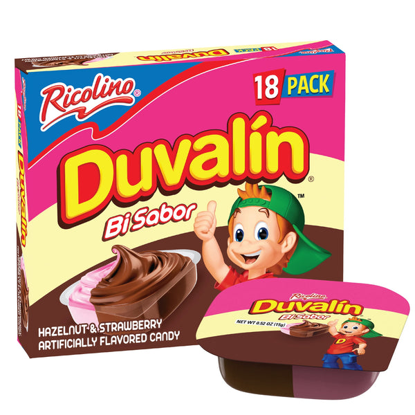 Ricolino Duvalin Hazelnut and Strawberry Spread · Caramelos · 18 pzas de 265 g