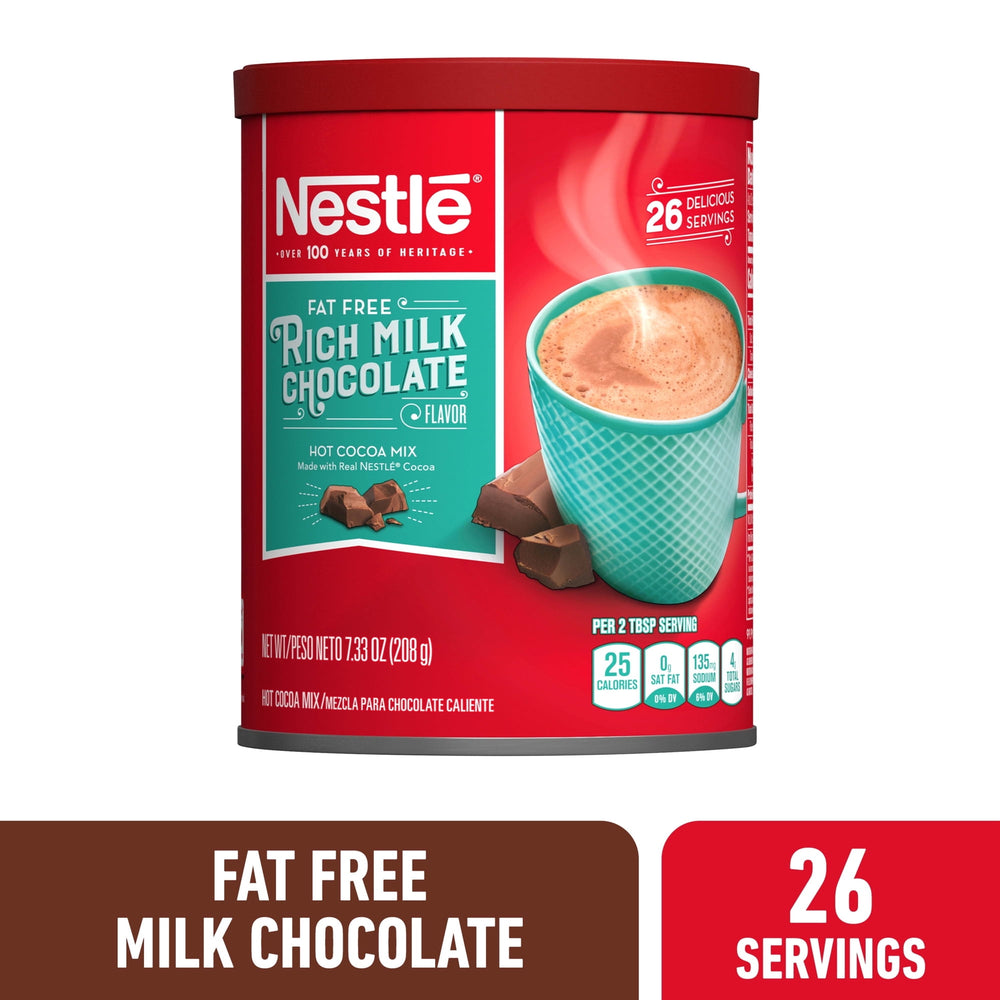 Nestlé Fat Free Rich Milk Chocolate Hot Cocoa · Caramelos · 208 g · lata