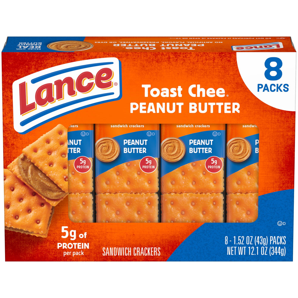 Lance ToastChee Peanut Butter · Galletas saladas · 8 pzas de 43 g
