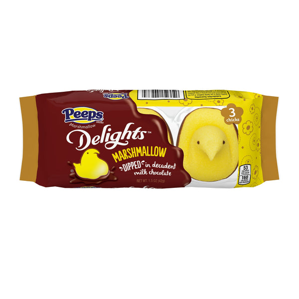 Peeps Milk Chocolate Dipped Marshmallow Chicks · Malvaviscos · 43 g