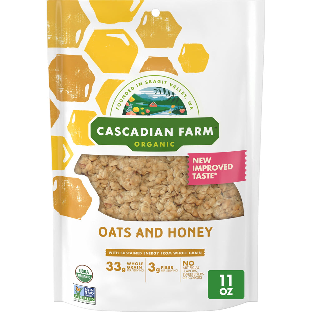 Cascadian Farm Organic Oats and Honey · Granola · 312 g · sobre