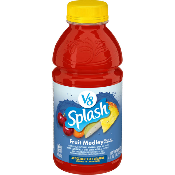 V8 Splash Fruit Medley Juice Beverage · Bebida · 473 ml · botella