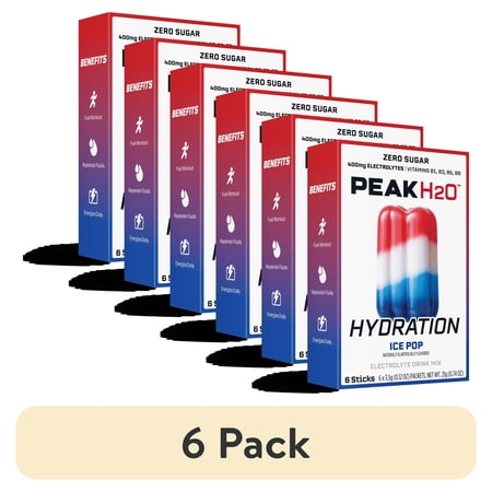 Peak H2O Hydration Powder Ice Pop · Polvo para agua · 6 pack