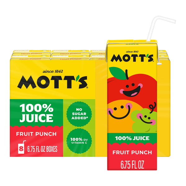 Mott's 100% Juice Fruit Punch Juice · Bebida · 8 pzas de 200 ml