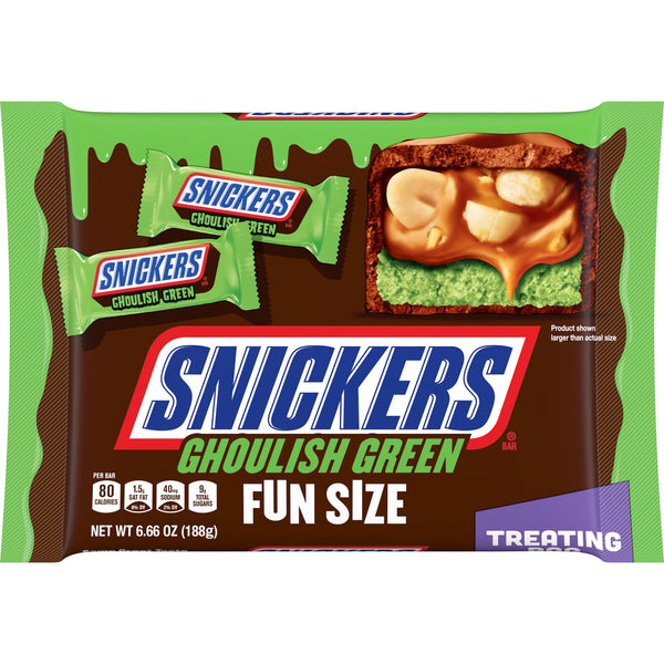 Snickers Ghoulish Green Milk Chocolate Halloween · Caramelos · 189 g · bolsa