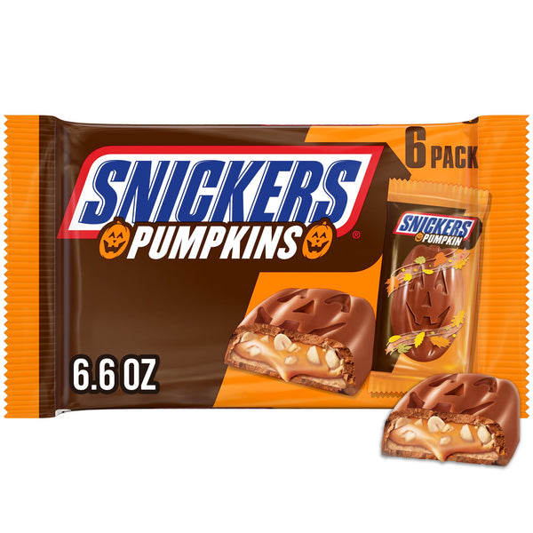 Snickers Pumpkin Milk Chocolate Halloween Bulk Pack of 6 · Caramelos · 31 g