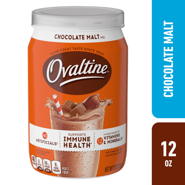 Ovaltine Chocolate Malt · Polvo para agua · 340 g · bote