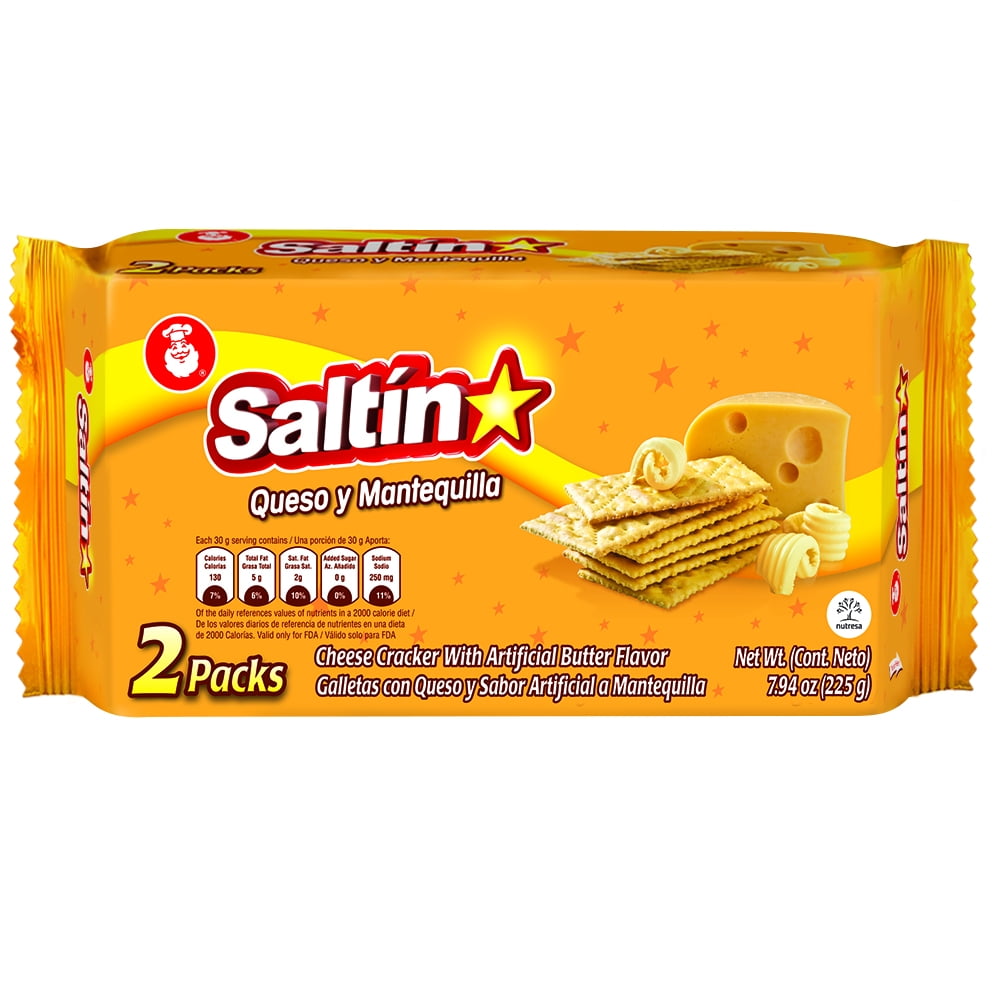 NOEL Saltin Cheese Cracker With Artificial Butter · Galletas saladas · 2 pack de 225 g