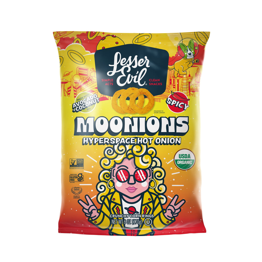 LesserEvil Moonions Hyperspace Hot Onion · Frituras · 170 g