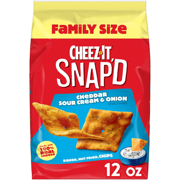Cheez-It Snap'd Cheddar Sour Cream and Onion Cheesy · Galletas saladas · 340 g