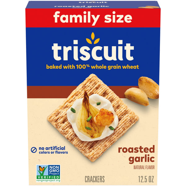 Triscuit Roasted Garlic Wheat · Galletas saladas · 354 g · tamaño familiar