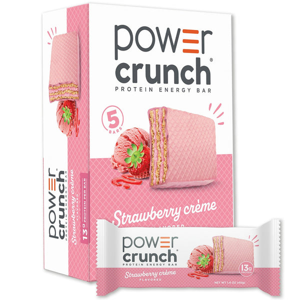Power Crunch Protein Energy Strawberry Cream · Pastelitos · 5 pzas de 40 g