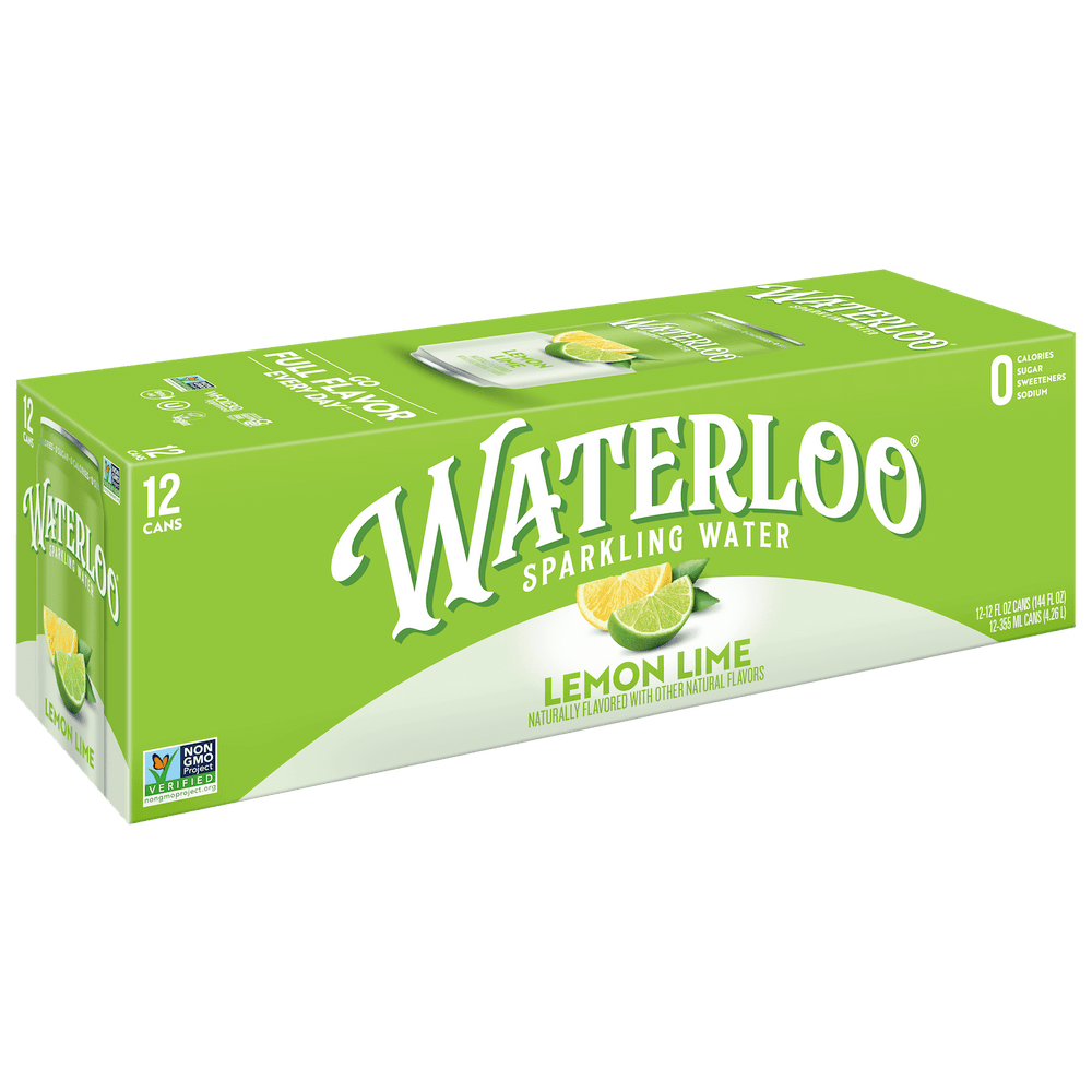 Waterloo Lemon-Lime · Agua mineral · 12 latas de 355 ml