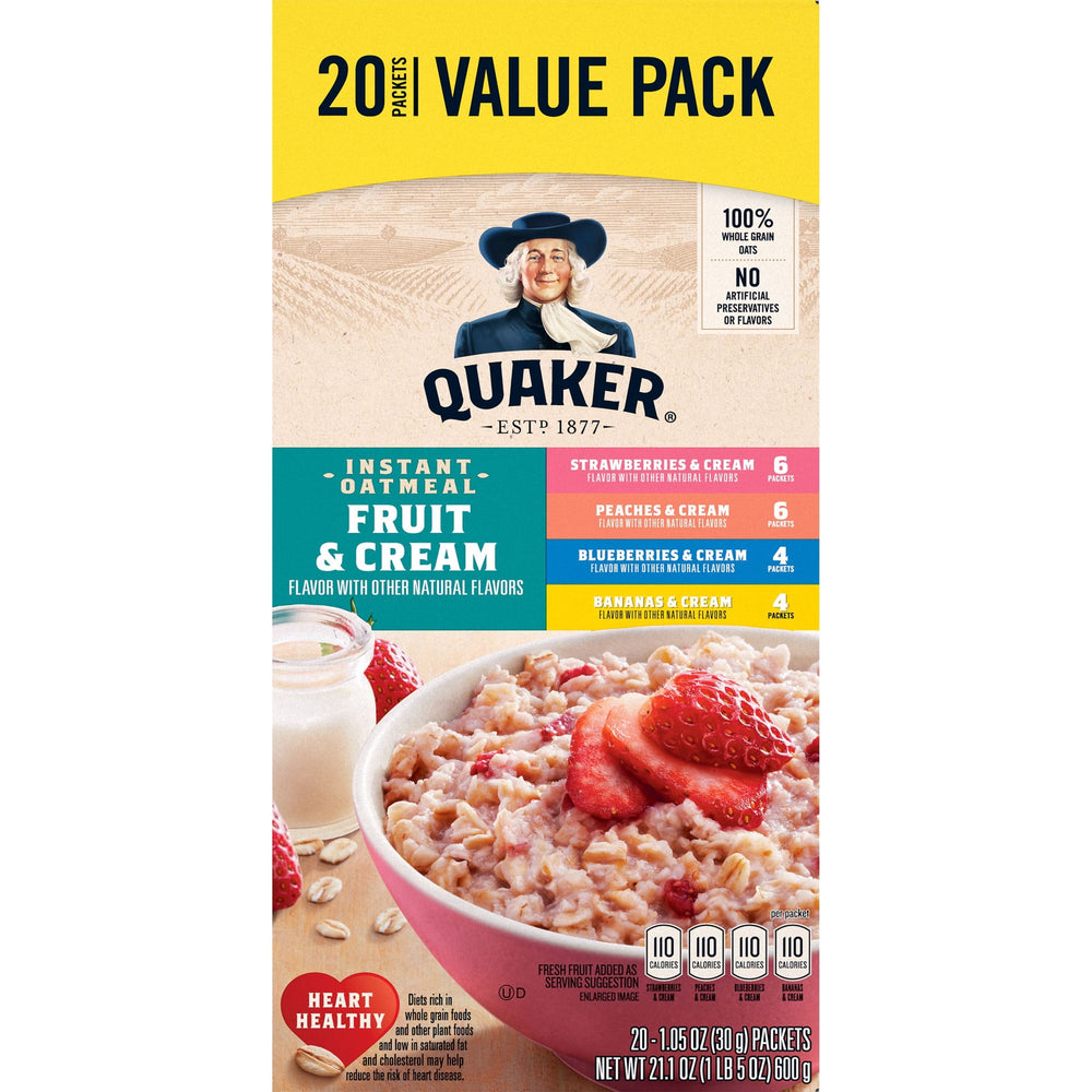 Quaker Fruit & Cream Variety · Cereal · 20 sobres