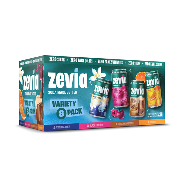 Zevia 0 Calorie Variety Soda Zero Sugar · Refresco · 8 latas de 355 ml