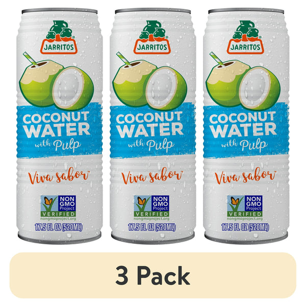 Jarritos Coconut Water With Pulp · Bebida · 3 latas de 518 ml