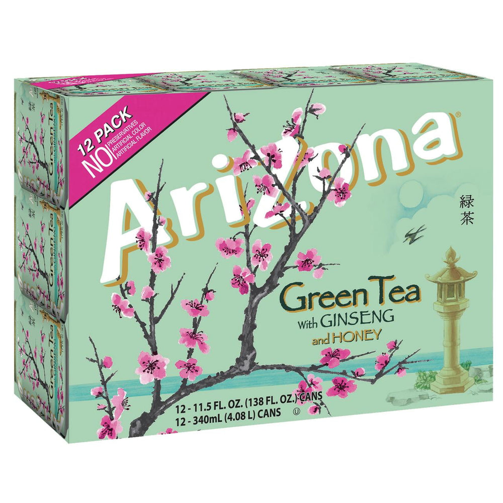 Arizona Green Tea with Ginseng and Honey · Té · 12 latas de 340 ml