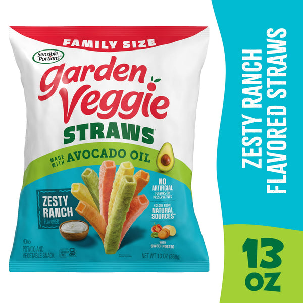 Sensible Portions Garden Veggie Straws Zesty Ranch · Frituras · 369 g · bolsa