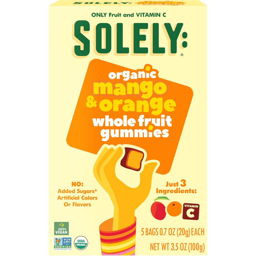 Solely Organic Mango & Orange Fruit Gummy · Gomitas