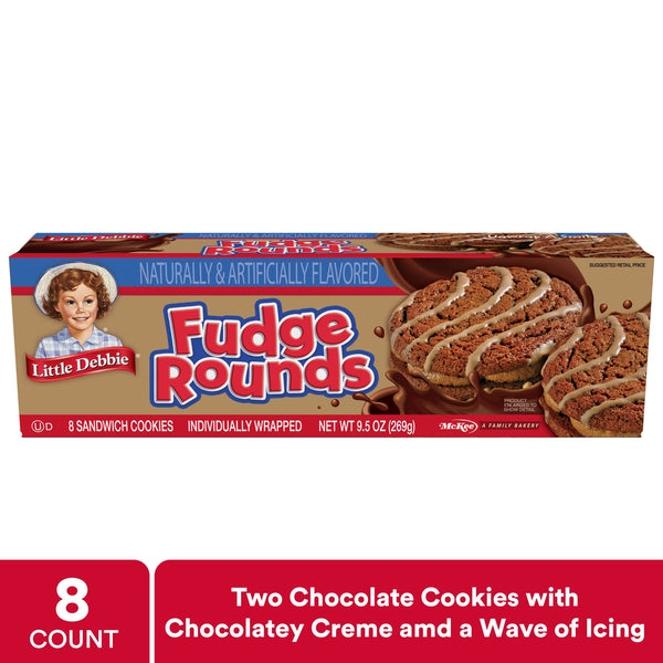 Little Debbie Fudge Rounds · Pastelitos · 8 pzas