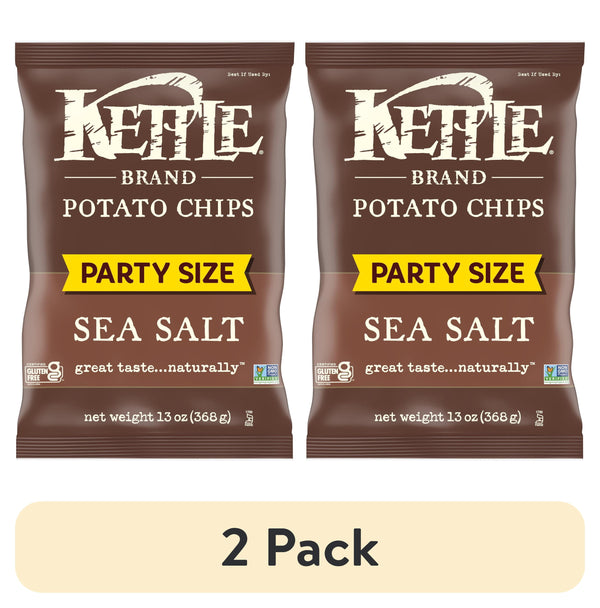 Kettle Brand Sea Salt · Papas · 2 pack de 369 g · tamaño fiesta