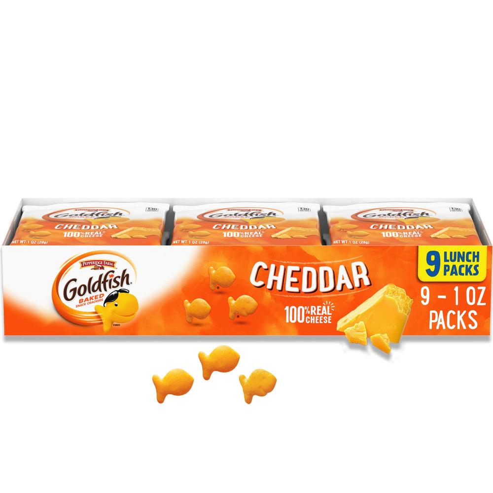 Goldfish Cheddar · Galletas saladas · 9 pzas de 28 g