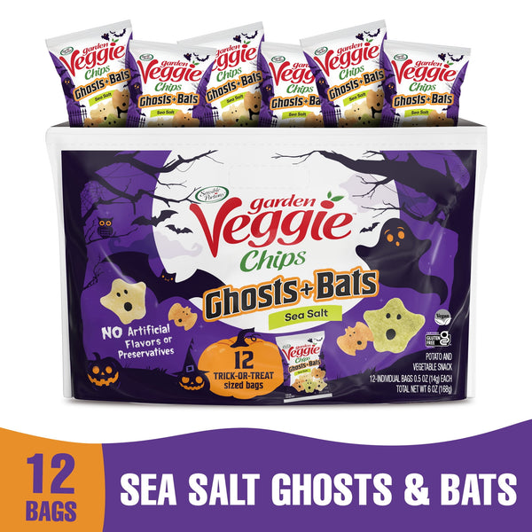 Sensible Portions Garden Veggie Ghosts & Bats Sea Salt · Caramelos · 12 pzas de 14 g