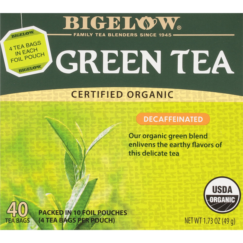 Bigelow Decaffeinated USDA Organic Green Tea · Té · 40 pzas