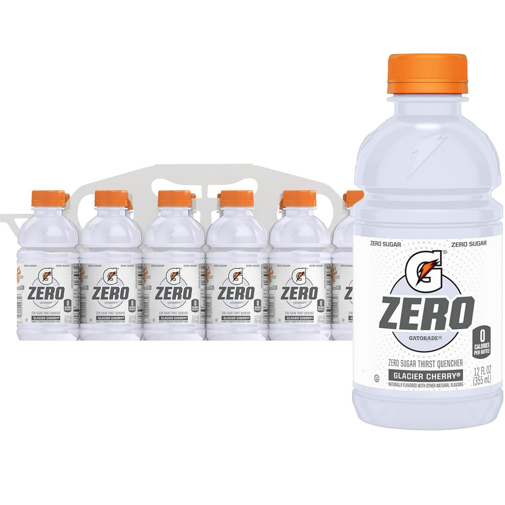 Gatorade Thirst Quencher Glacier Cherry Sports Drinks Zero Sugar · Bebida · 12 pzas de 355 ml