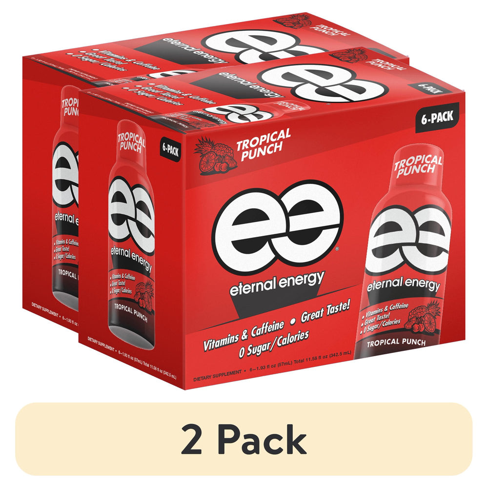 Eternal Energy Premium Energy Shot Tropical Punch · Bebida energética · 2 pack de 57 ml