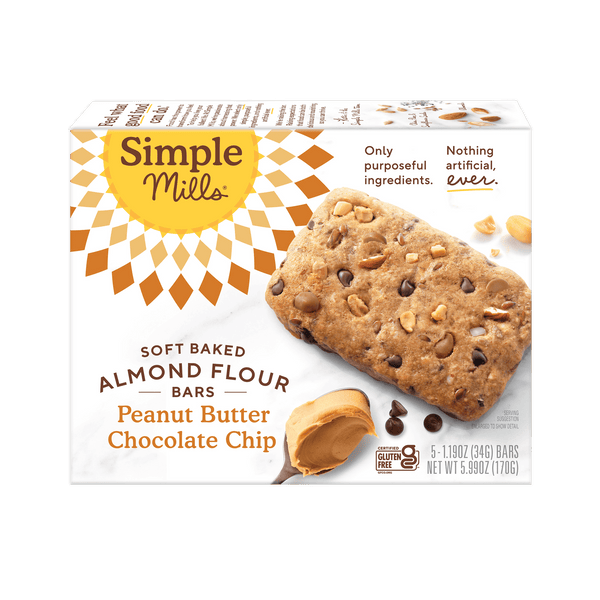 Simple Mills Almond Flour Peanut Butter Chocolate Chip · Caramelos · 5 pzas