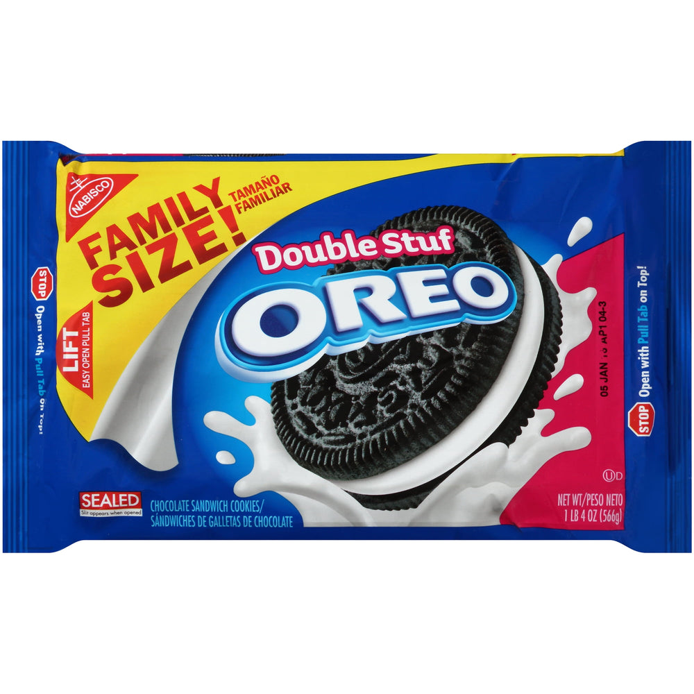OREO Double Stuf Chocolate Plastic Tray · Galletas · 567 g · charola · tamaño familiar