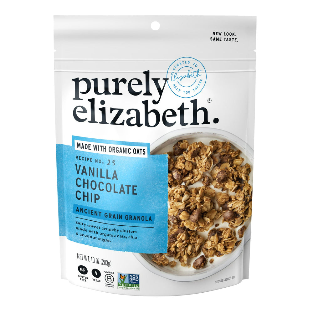 Purely Elizabeth Ancient Grain Vanilla Chocolate Chip · Granola · 283 g · bolsa