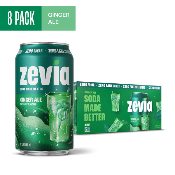 Zevia 0 Calorie Caffeine-Free Zero Sugar Ginger Ale · Refresco · 8 latas de 355 ml