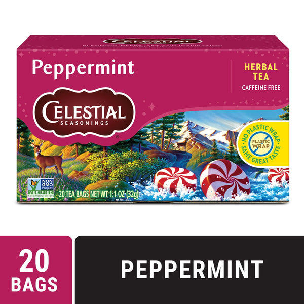 Celestial Seasonings Peppermint Caffeine-Free Herbal Tea · Salsa y sazonador · 20 pzas